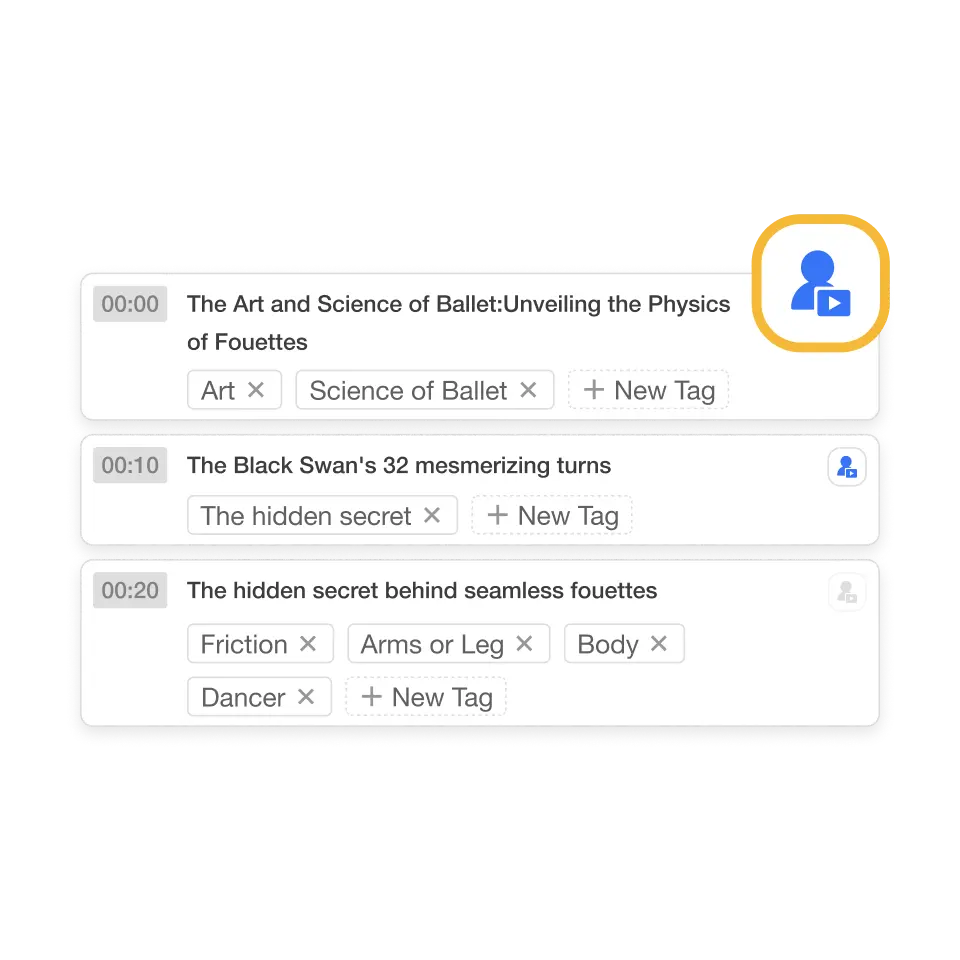 Visla AI automatically tags clips for easy search and seamless workflow.